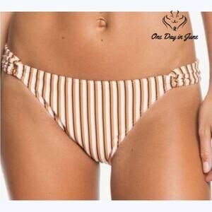 Roxy Beach Classics Full Striped Bikini Bottom Size M